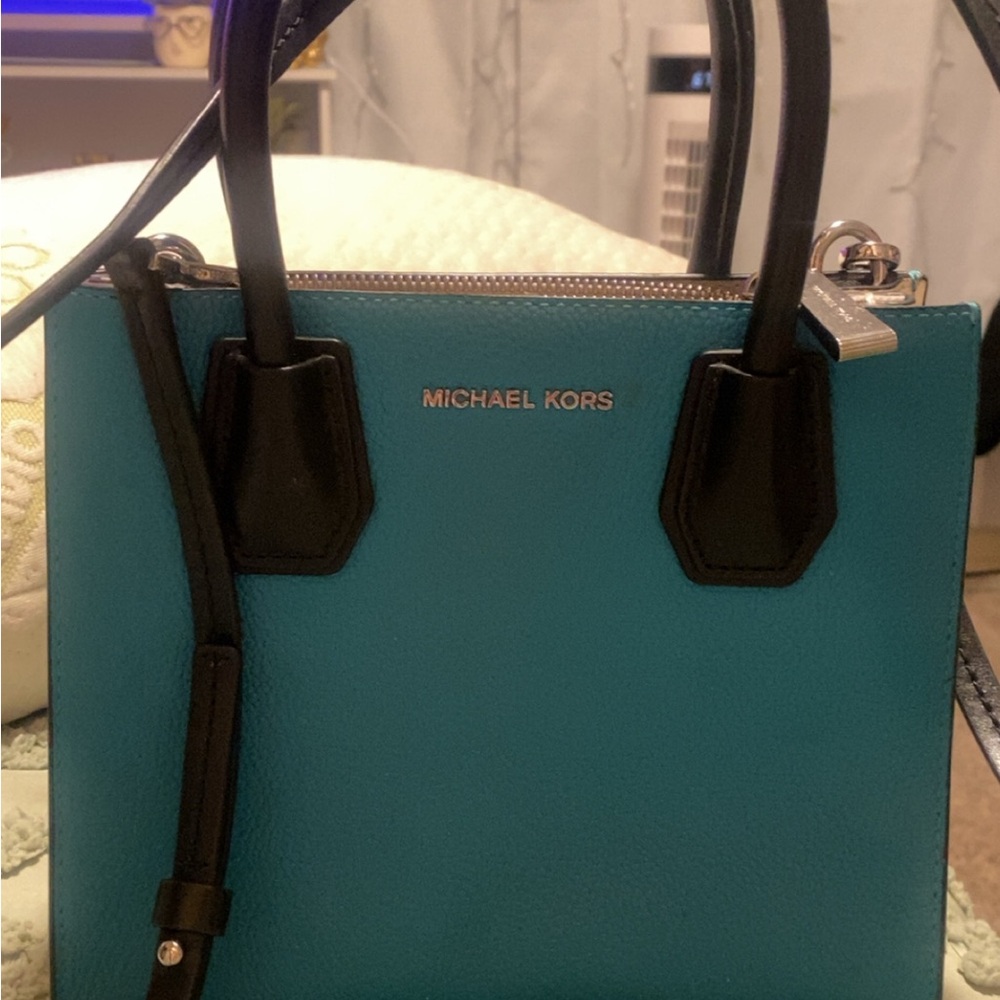 Michael Kors Teal and Black Women's Bag